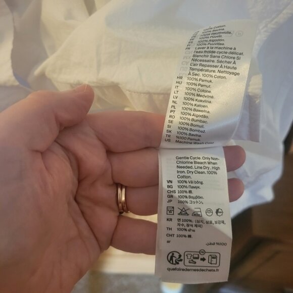 COS Women's White Button Up Shirt, Size 10 - Picture 6 of 10